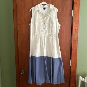 Halogen color block fit and flare sleeveless dress size L